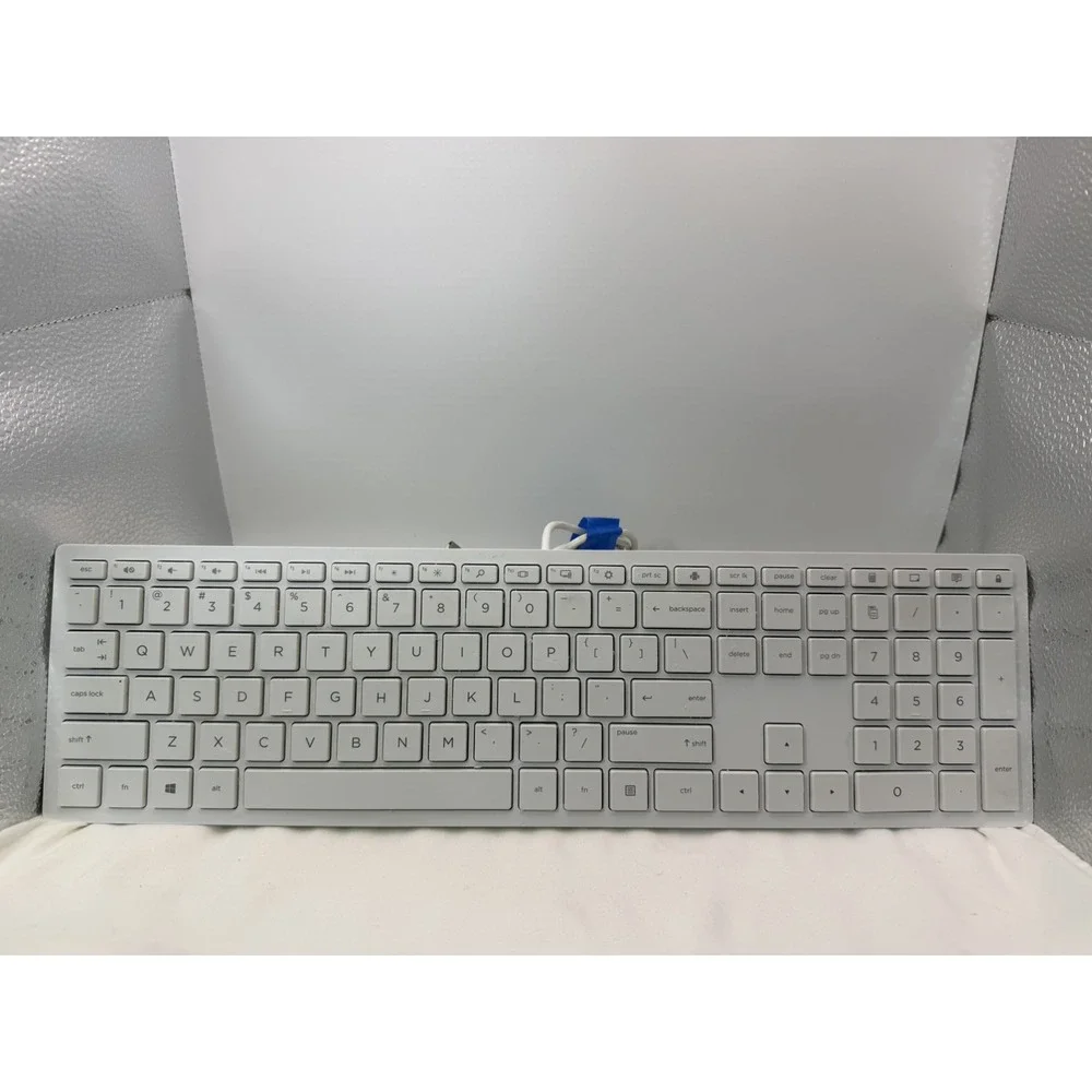 HP Keyboard Slim USB White with Numeric Keypad HSA-D004K Wired QWERTY Computer